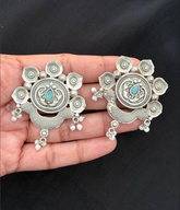 Beautiful Sky Blue Stone Earrings | Lightweight Silver Jewelry